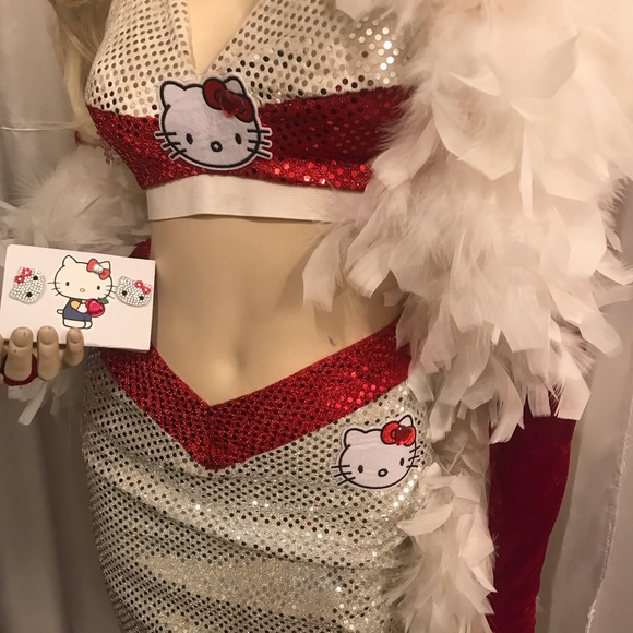 Rare 🍒vintage custom hello kitty rave outfit and earrings set❤️ - Picture 13 of 14